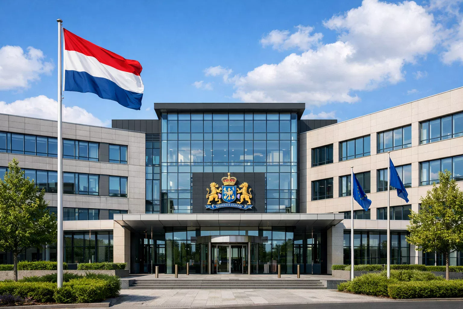 Officieel gebouw met Nederlandse overheidskenmerken