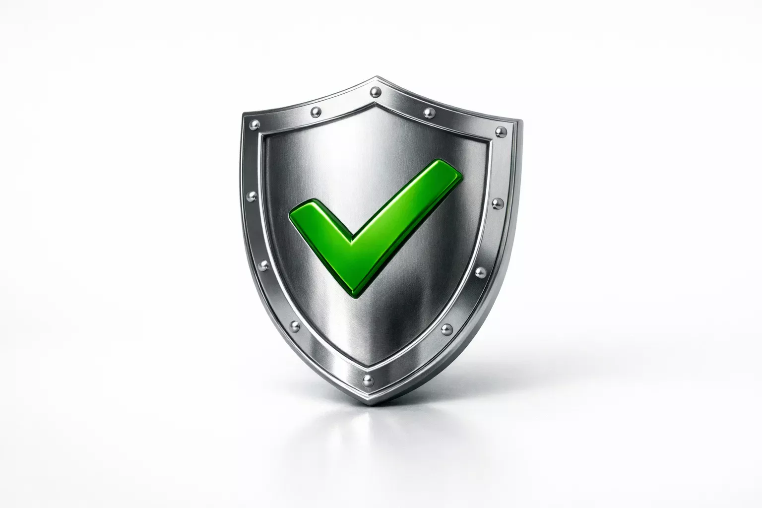 Schild met vinkje als symbool voor bescherming